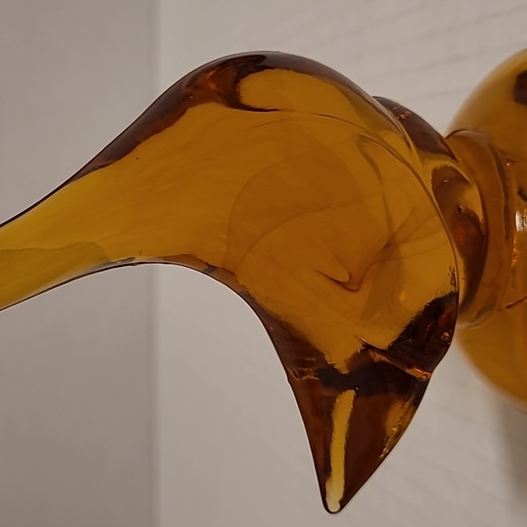 Vintage Amber Art Glass Duck - Picture 12 of 16